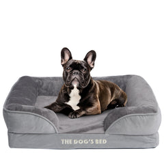 The Dog’s Bed Egg Crate Foam Dog Bed with Standard Support with Bolster (Silver Grey Plush)