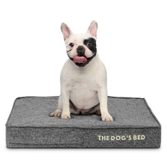 The Dog’s Bed Orthopaedic Memory Foam Dog Bed with Enhanced Support, Waterproof, Supportive Dog Bed with Replaceable Covers, Veterinary Approved (Grey Linen)