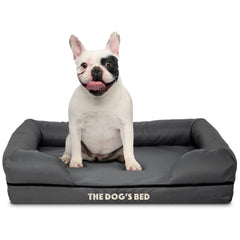 The Dog’s Bed Orthopaedic Memory Foam Dog Bed with Bolster & Enhanced Support, Waterproof, Supportive Dog Bed with Replaceable Covers, Veterinary Approved (Grey with Black Trim)