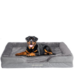 The Dog’s Bed Egg Crate Foam Dog Bed with Standard Support with Bolster (Silver Grey Plush)