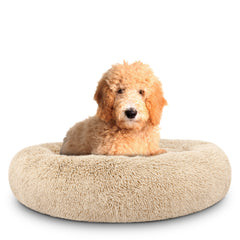 The Dog’s Bed Sound Sleep Nest Bed, Donut Dog Bed, Supportive Dog Bed Covers, Veterinary Approved (Beige)