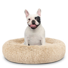 The Dog’s Bed Sound Sleep Nest Bed, Donut Dog Bed, Supportive Dog Bed Covers, Veterinary Approved (Beige)