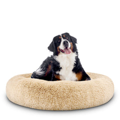 The Dog’s Bed Sound Sleep Nest Bed, Donut Dog Bed, Supportive Dog Bed Covers, Veterinary Approved (Beige)