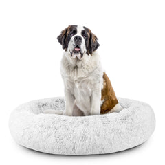 The Dog’s Bed Sound Sleep Nest Bed, Donut Dog Bed, Supportive Dog Bed Covers, Veterinary Approved (Ice White)