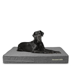 The Dog’s Bed Orthopaedic Memory Foam Dog Bed with Enhanced Support, Waterproof, Supportive Dog Bed with Replaceable Covers, Veterinary Approved (Grey Linen)