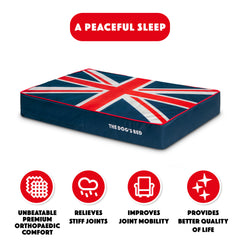 Replacement Outer Cover (No Mattress) for The Dog's Bed Orthopaedic, Veterinary Approved (Central UK Flag)