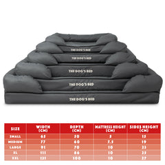 The Dog’s Bed Orthopaedic Memory Foam Dog Bed with Bolster & Enhanced Support, Waterproof, Supportive Dog Bed with Replaceable Covers, Veterinary Approved (Grey with Black Trim)