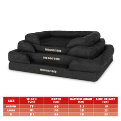 The Dog’s Bed Orthopaedic Memory Foam Dog Bed with Bolster & Enhanced Support, Waterproof, Supportive Dog Bed with Replaceable Covers, Veterinary Approved (Black Plush)