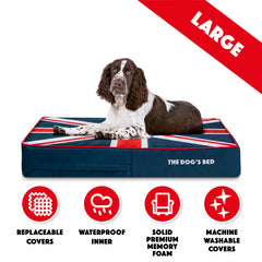 Replacement Outer Cover (No Mattress) for The Dog's Bed Orthopaedic, Veterinary Approved (Central UK Flag)