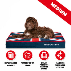 Replacement Outer Cover (No Mattress) for The Dog's Bed Orthopaedic, Veterinary Approved (Central UK Flag)