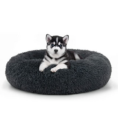 The Dog’s Bed Sound Sleep Nest Bed, Donut Dog Bed, Supportive Dog Bed Covers, Veterinary Approved (Dark Grey)