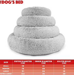 The Dog’s Bed Sound Sleep Nest Bed, Donut Dog Bed, Supportive Dog Bed Covers, Veterinary Approved (Ice White)
