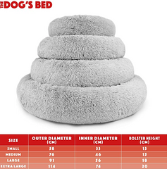 The Dog’s Bed Sound Sleep Nest Bed, Donut Dog Bed (Ice White)