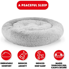 The Dog’s Bed Sound Sleep Nest Bed, Donut Dog Bed, Supportive Dog Bed Covers, Veterinary Approved (Ice White)