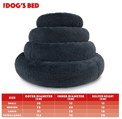 The Dog’s Bed Sound Sleep Nest Bed, Donut Dog Bed, Supportive Dog Bed Covers, Veterinary Approved (Dark Grey)