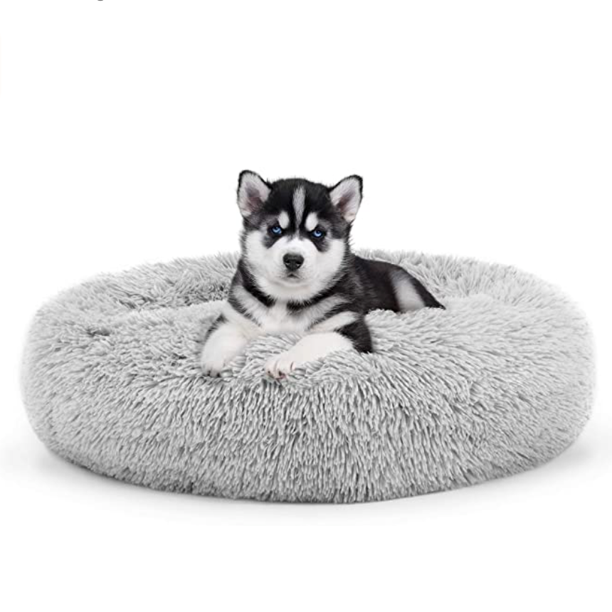 The Dog’s Bed Sound Sleep Nest Bed, Donut Dog Bed, Supportive Dog Bed Covers, Veterinary Approved (Ice White)