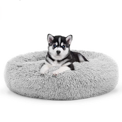 The Dog’s Bed Sound Sleep Nest Bed, Donut Dog Bed, Supportive Dog Bed Covers, Veterinary Approved (Ice White)