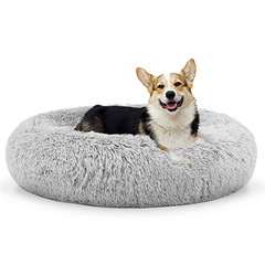 The Dog’s Bed Sound Sleep Nest Bed, Donut Dog Bed, Supportive Dog Bed Covers, Veterinary Approved (Ice White)