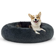 The Dog’s Bed Sound Sleep Nest Bed, Donut Dog Bed, Supportive Dog Bed Covers, Veterinary Approved (Dark Grey)
