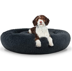The Dog’s Bed Sound Sleep Nest Bed, Donut Dog Bed, Supportive Dog Bed Covers, Veterinary Approved (Dark Grey)