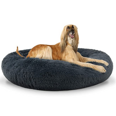 The Dog’s Bed Sound Sleep Nest Bed, Donut Dog Bed, Supportive Dog Bed Covers, Veterinary Approved (Dark Grey)
