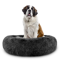 The Dog’s Bed Sound Sleep Nest Bed, Donut Dog Bed, Supportive Dog Bed Covers, Veterinary Approved (Dark Grey)