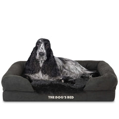 The Dog’s Bed Orthopaedic Mattress Bed with Bolster (Black Fur)
