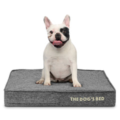 The Dog’s Bed Orthopaedic Memory Foam Dog Bed with Enhanced Support, Waterproof, Supportive Dog Bed with Replaceable Covers, Veterinary Approved (Grey Linen)