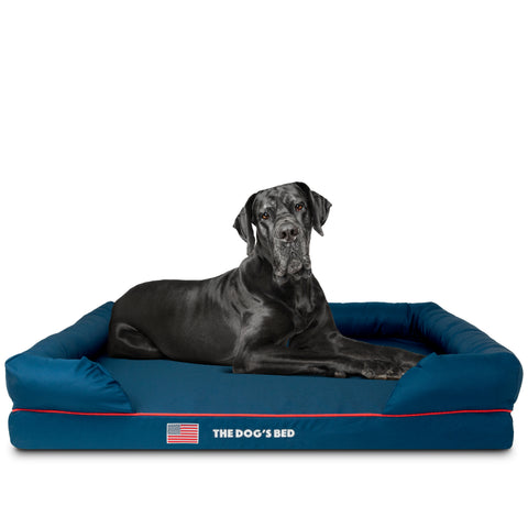 Replacement Outer Cover (No Mattress) for The Dog's Bed Orthopaedic with Bolster, Veterinary Approved (USA Embroidery Flag)