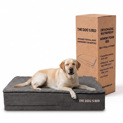 The Dog’s Bed Orthopaedic Memory Foam Dog Bed, Waterproof Washable Cover, Anti-Slip Base, Calming Surface – CertiPUR-Certified Foam, Grey Plush