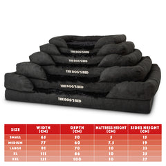 The Dog’s Bed Orthopaedic Mattress Bed with Bolster (Black Fur)