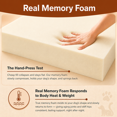 The Dog’s Bed Orthopaedic Memory Foam Dog Bed, Waterproof Washable Cover, Anti-Slip Base, Calming Surface – CertiPUR-Certified Foam, Grey Plush
