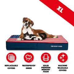 Replacement Outer Cover (No Mattress) for The Dog's Bed Orthopaedic, Veterinary Approved (Central USA Flag)