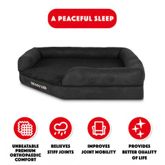 The Dog’s Bed Orthopaedic Dog Corner Bolster Bed, Memory Foam S-XXXL, Waterproof, Dog Pain Relief for Arthritis, Hip & Elbow Dysplasia, Post Surgery, Lameness, Washable Cover