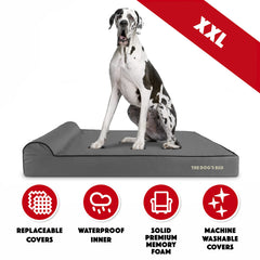 The Dog’s Bed Orthopaedic Dog Bed, Headrest Waterproof Memory Foam Dog Bed