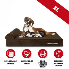 The Dog’s Bed Orthopaedic Dog Bed, Headrest Waterproof Memory Foam Dog Bed