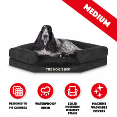 The Dog’s Bed Orthopaedic Dog Corner Bolster Bed, Memory Foam S-XXXL, Waterproof, Dog Pain Relief for Arthritis, Hip & Elbow Dysplasia, Post Surgery, Lameness, Washable Cover