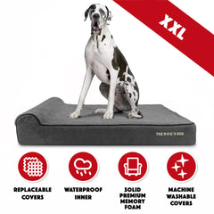 The Dog’s Bed Orthopaedic Dog Bed, Headrest Waterproof Memory Foam Dog Bed