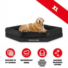 The Dog’s Bed Orthopaedic Dog Corner Bolster Bed, Memory Foam S-XXXL, Waterproof, Dog Pain Relief for Arthritis, Hip & Elbow Dysplasia, Post Surgery, Lameness, Washable Cover