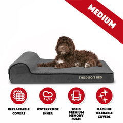 The Dog’s Bed Orthopaedic Dog Bed, Headrest Waterproof Memory Foam Dog Bed