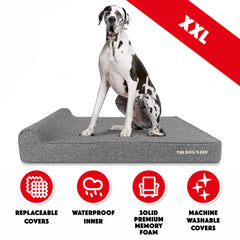 The Dog’s Bed Orthopaedic Dog Bed, Headrest Waterproof Memory Foam Dog Bed