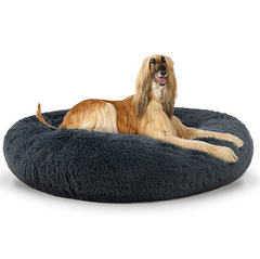 The Dog’s Bed Sound Sleep Nest Bed, Donut Dog Bed (Dark Grey)